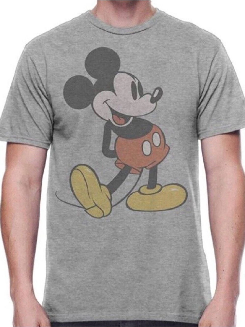 Disney Gray Short-Sleeve Tee with Vintage Mickey Print- NWT